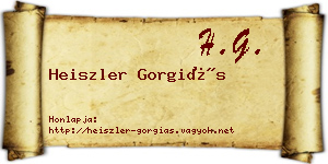 Heiszler Gorgiás névjegykártya